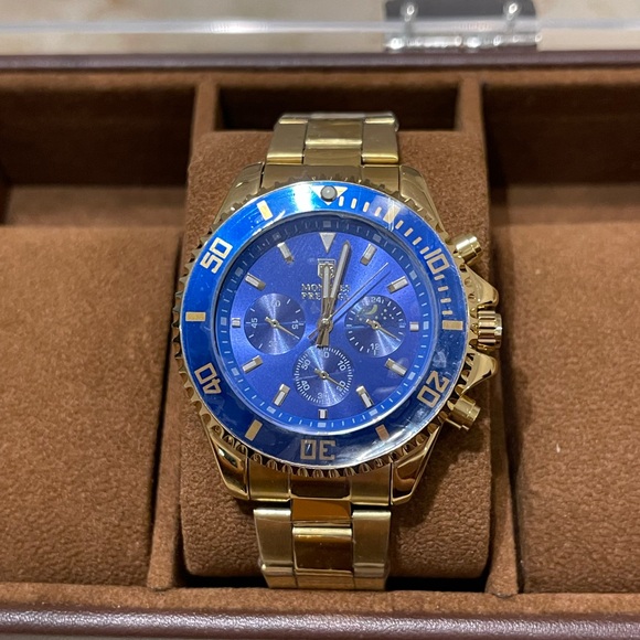 Invicta x Montres Prestige Gold Watch Royal Blue - Picture 7 of 11